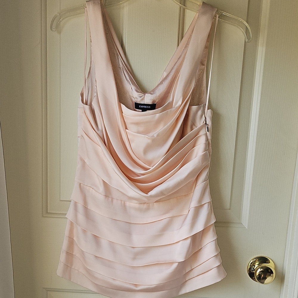 Express Blush Draped Sleeveless Top